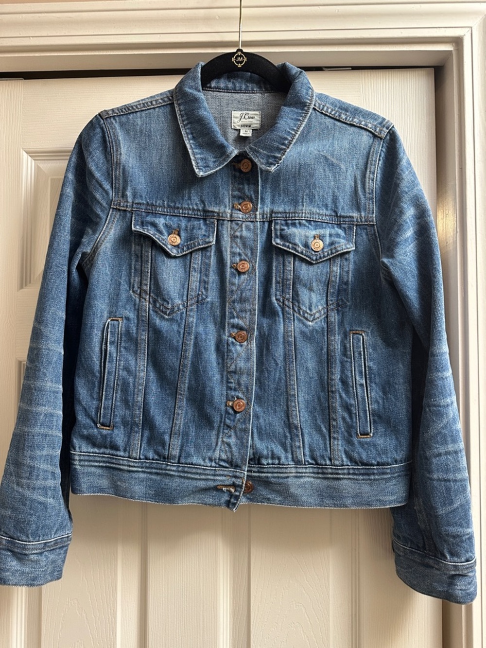 J. Crew Medium Blue Denim Jean Jacket.  Classic fit.